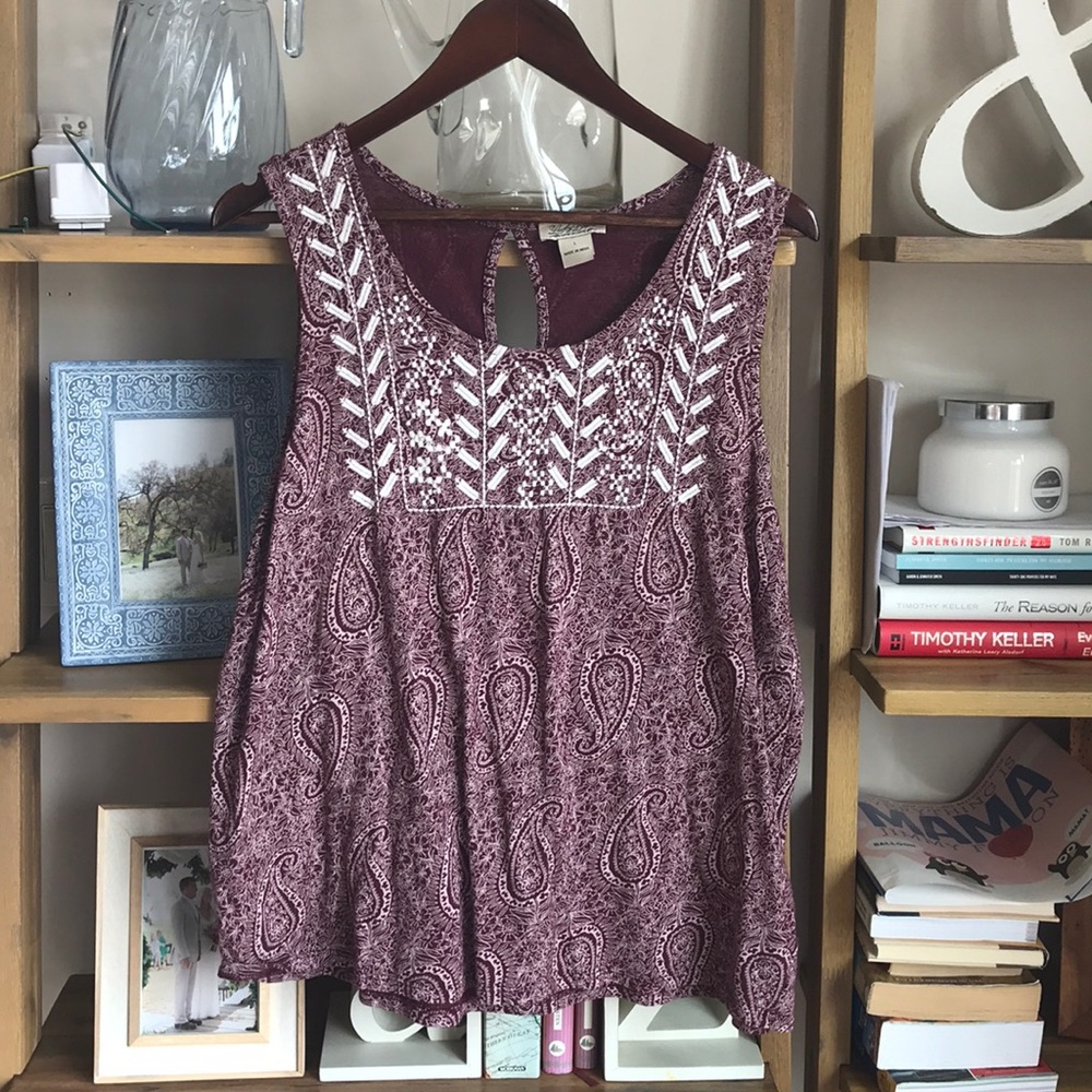 Lucky embroidered tank